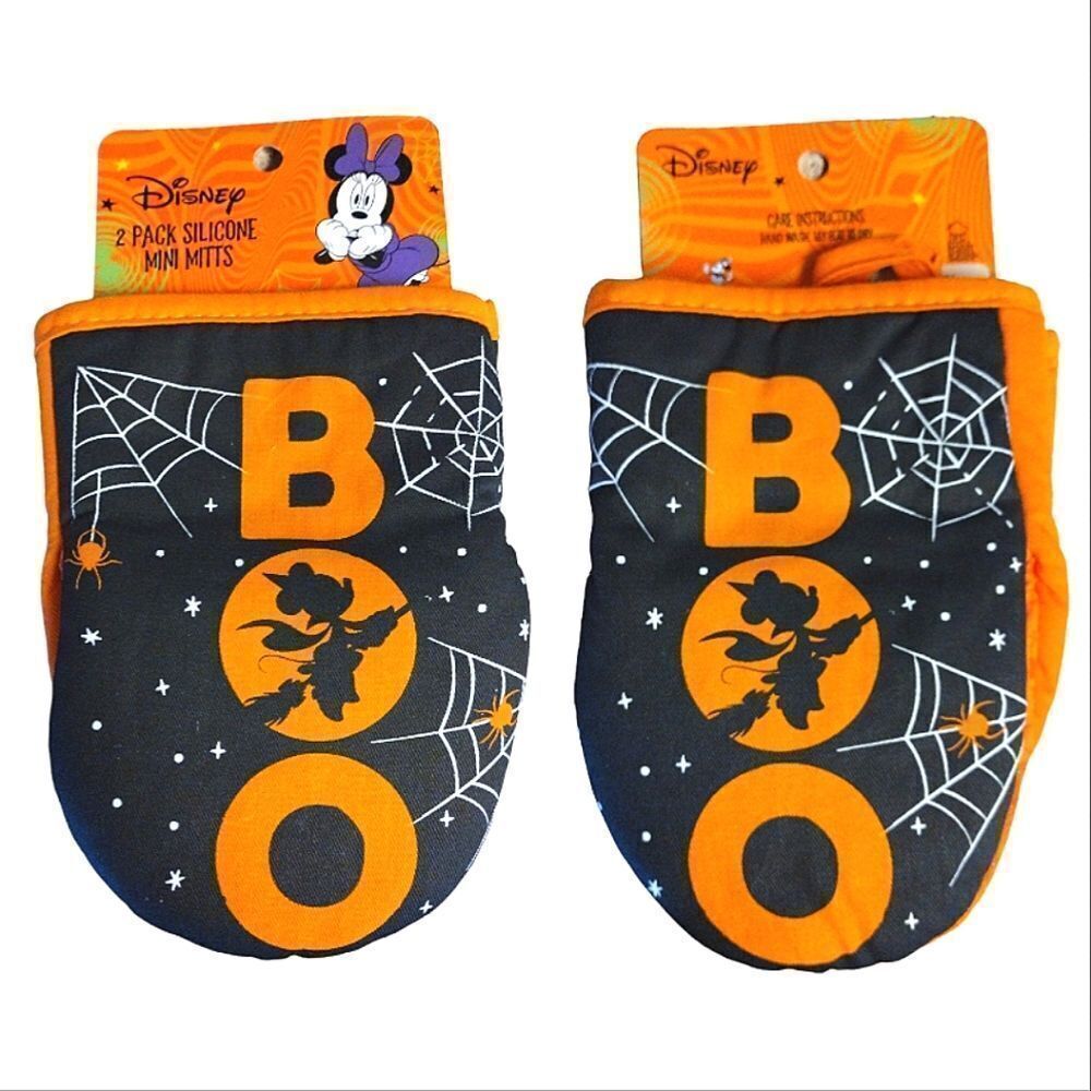 Disney NWT Minnie Mouse Halloween BOO Mini Oven Mitts Set Whimsigoth Festive
